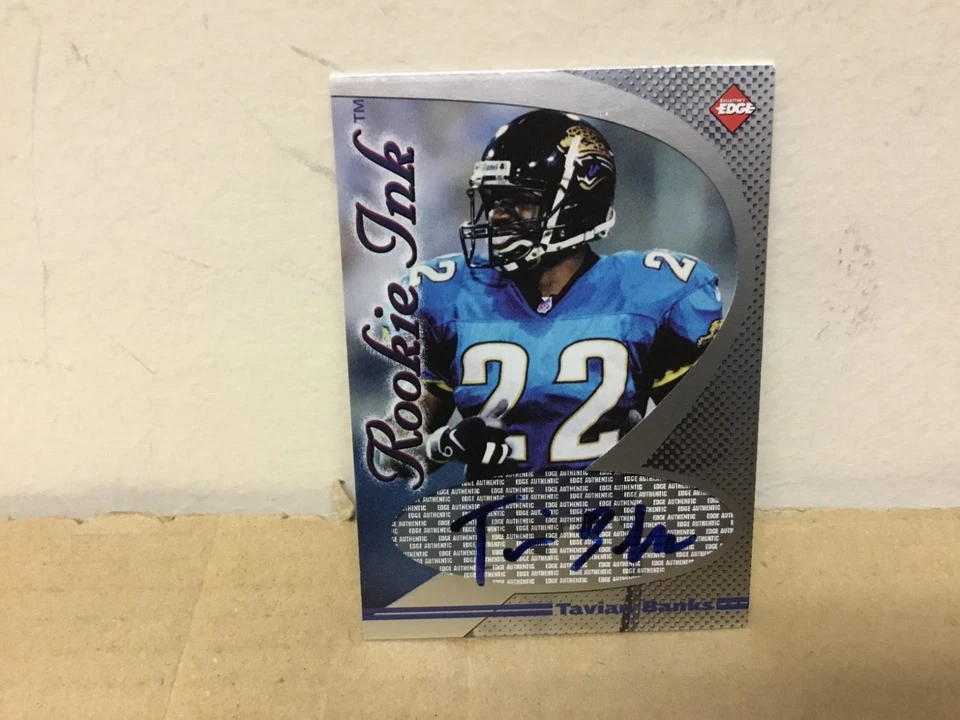Tavian Banks (B) Autographed Card - 1998 Collectors Edge Rookie Ink Football - Image 1 of 1
