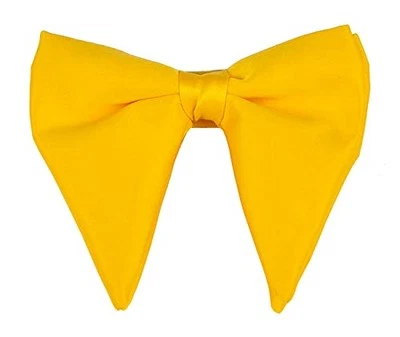 Mens Oversized Satin Silk Bow Tie Solid Color Formal Tuxedo Big Bowtie B- Yellow - Image 1 of 4