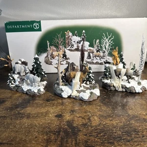 Juego de 3 piezas accesorios de pueblo Dept 56 WOODLAND ANIMALS AT CLIFF’S EDGE 52816 - Imagen 1 de 20