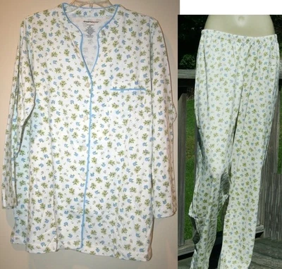 Women's Cotton Pajamas Sets Plus Size Long Sleeve Top Long Pants 1X - Image 1 of 3