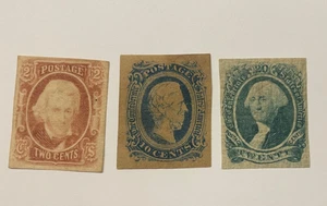 US Confederate States #8,11,13, mint hinged, minor faults, Scott $137.00 - Picture 1 of 1
