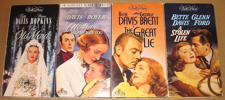 4 VHS BETTE DAVIS: Old Maid - All this & Heaven Too - Great Lie - A Stolen Life - Imagem 1 de 1