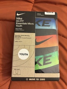 Nike Dri Fit Essential Boxer Brief 3 pack Boys Youth Underwear Size M 30$ retail - Picture 1 of 3