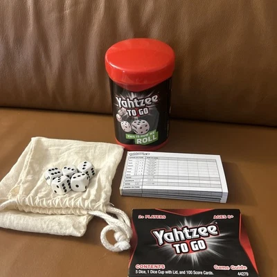 Hasbro Yahtzee To Go Shake Score Dice Game Sealed Score Pad w/ 5 Dice & Rules - Image 1 of 4