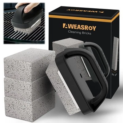WZPORZST Grill Griddle Cleaning Brick Block Heavy Duty with Handle (4 Pack)
