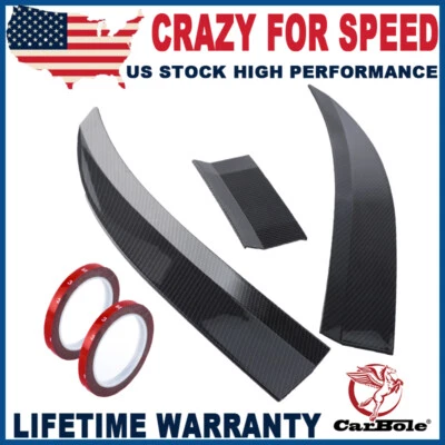 3x Alerón trasero ajustable de fibra de carbono para techo sedán de coche Foto 1 de 4