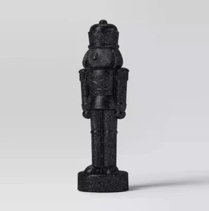 Statuina Schiaccianoci Decorativa Natalizia Nera Glitterata--Wondershop™ - Foto 1 di 2