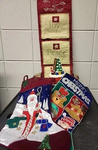 Weihnachtsdeko Blechdose Lot Konvolut Strümpfe Vintage Weihnachtsmann Bibelvers Schild Schneemänner - Bild 1 von 9