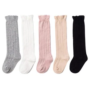 5 Pair Pack Baby Girls Boys Uniform Knee High Socks Tube Ruffled Stockings In... - Picture 1 of 7