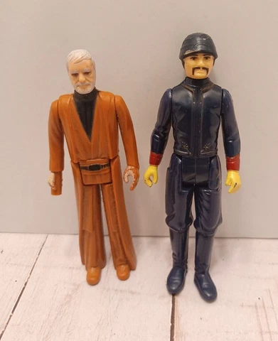 Vintage Star Wars 1977 Obi Wan Kenobi & 1980 Bespin Security Guard Figure Lot Cover
