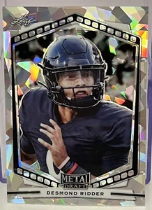 2022 Leaf Metal Draft Football #P-DR1 Desmond Ridder silver holo portrait RC - Picture 1 of 2