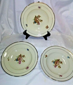 Set of 3 KPM Vntge Salad/Dessert Plate Kjobenhavns Porcellains Maleri Gilt Edge  - Picture 1 of 9