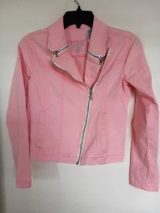 Guess  Pink Biker Jacket -Girls Size XL 16 - Picture 1 of 3