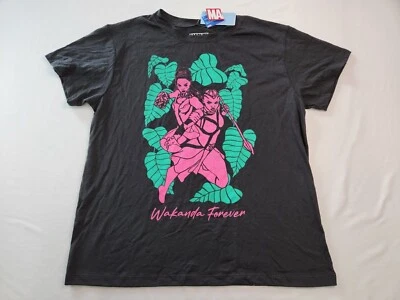 Marvel Womens Dark Gray Short Sleeve Crew Neck Graphic Tee Size M Wakanda Foreve - Image 1 of 3