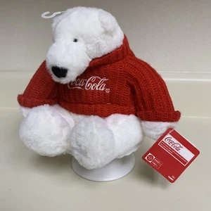 NWT Coca Cola 7 "White Polar Bear Plush with Red Sweater Very Soft Collectible - Picture 1 of 15