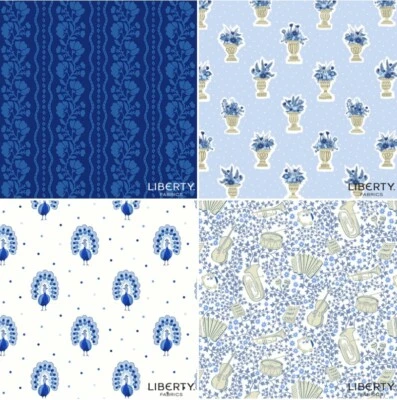 LIBERTY LASENBY GARDEN PARTY, 12 piece  Fat 1/4 Bundle in Blue China - image 1 of 4