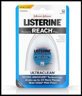 Paquete de 3 hilos dentales Listerine ultraclean, cuidado bucal, sabor menta, 30 yardas Foto 1 de 4