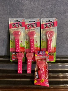 Pez Valentine Lot- Cloudy Pink Crystal Hearts with Black Writing - Picture 1 of 3