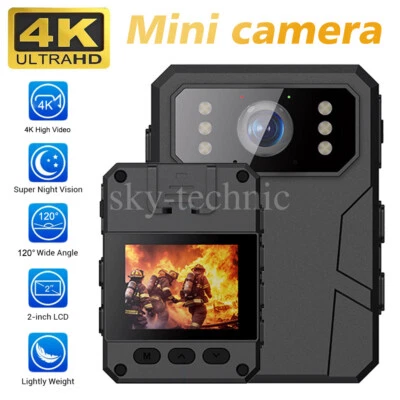 4K 2K 1080P Portable Camcorder Mini Police Body Camera HD Video DVR IR Night Cam - Bild 1 von 4