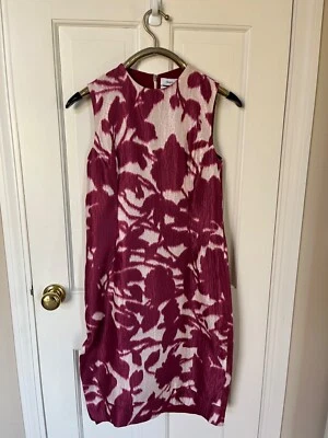 Vestido PRABAL GURUNG 100% Seda Estampado Frambuesa Marfil Sin Mangas Completamente Forrado Foto 1 de 4