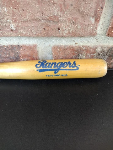 Vtg 1990 Texas Rangers MLB Mini Wood Baseball Bat RARE Cover