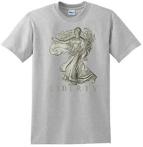 Walking Liberty T-shirt. 1906 Half Dollar. 4 Colors all cottonSize: Small - XXL 