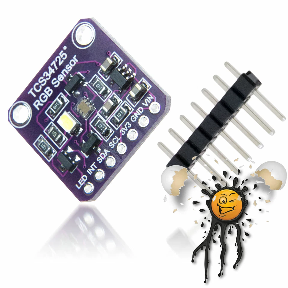 TCS34725 RGB Licht Farbe mit TCS3472 mit IR Filter + LED Sensor I2C  3,3 - 5V - Bild 1 von 3