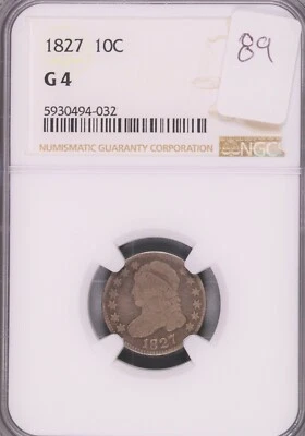 1827 Capped Bust Silver Dime NGC G-4 #032 - Image 1 of 2