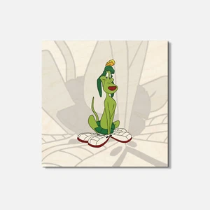 Marvin The Martian Cartoon K9 4'' X 4'' Square Wooden Coaster - Picture 1 of 3