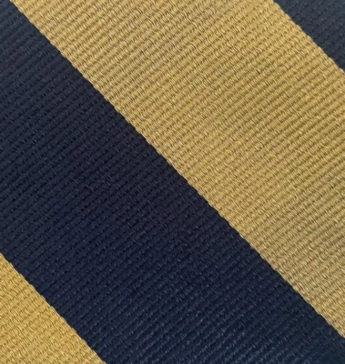 Bow Tie Men Silk Gold Blue Striped SELF TIE Bowtie - Image 1 of 4