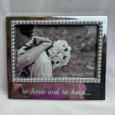 Mariposa Beaded Recycled Metal 4 x 6 Wedding Frame To Have And To Hold - Image 1 of 4