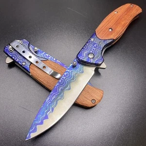 RED Wood Pocket Folding Hunting Camping gifts 8" OVER ALL - Picture 1 of 4