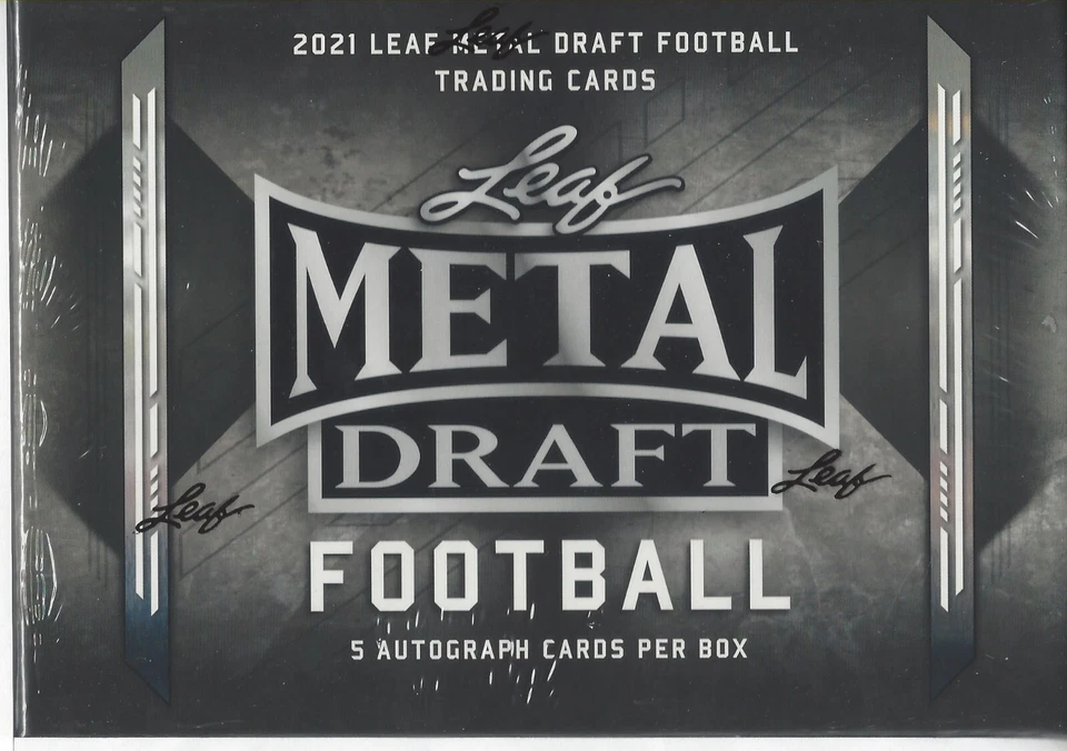 2021 LEAF METAL DRAFT FOOTBALL FACTORY SEALED HOBBY BOX - Image 1 of 1
