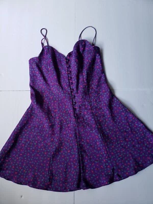 Victoria’s Secret 复古金色标签缎面迷你懒人连衣裙 Chemise Nighty S 码 — 第 1/4 张图片