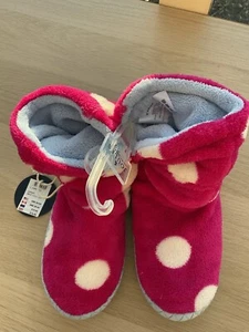 NWT Joules Girls Fluffy Pink Slipper Boots Size 1-3 - Picture 1 of 5
