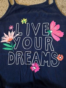 Carter's KID girls "Live Your Dreams" tank top-Blue-Used-Excellent-FAST SHIPPING - Picture 1 of 3
