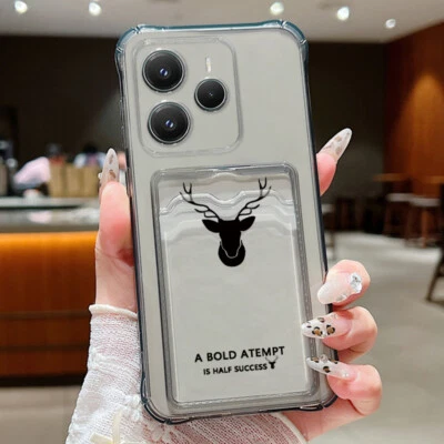 For Xiaomi Redmi Note 13 12 11 Pro 14T 13T Card Holder Slot Soft TPU Case Cover - Image 1 of 4