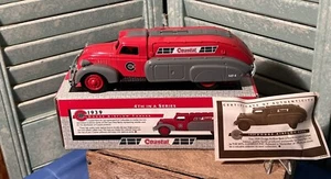 1939 Dodge Airflow Tanker Coin Bank Red Coastal Chrysler Ertl 1/38 Scale New - Picture 1 of 6