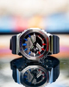 CasiOak Mod Acciaio Pepsi - G-Modz Alta Qualità Dipinto a Mano GM-2100 Royal Oak Mod - Foto 1 di 6