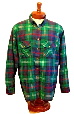 Camisa Fieldmaster De Colección Cabaña Franela Aislada Azul Cuadros Edredón Puntada Grande Foto 1 de 4