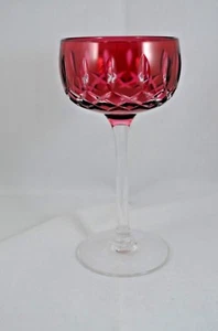 WALSH CRYSTAL COLOURED WINE / COCKTAIL GLASS - RED - Picture 1 of 3