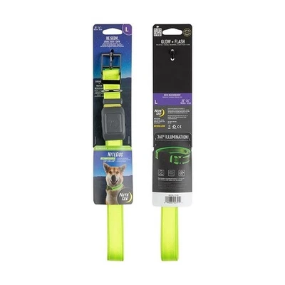 Nite Ize NiteDog Rechargeable LED Collar, Lime/Green, Large, NDCRL-17-R3 - Image 1 of 3
