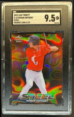 2023 Leaf Trinity Mega Box Roman Anthony Steel Lava Orange #6/15 Red Sox SGC 9.5 - Image 1 of 2