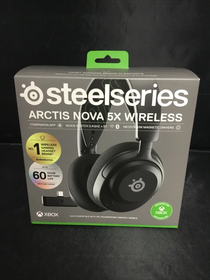 SteelSeries Arctis Nova 5X Wireless Multi-System Gaming Headset Black 61676