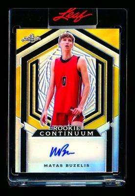 2023 LEAF CONTINUUM MATAS BUZELIS RC GOLD REFRACTOR AUTO AUTOGRAPH BULLS #1/234! - Image 1 of 2