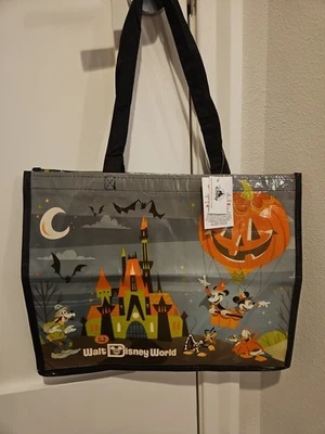 NUEVO 2025 Disney Parks WDW Halloween Bolso de Mano Reutilizable Mickey Minnie Goofy Donald Foto 1 de 2