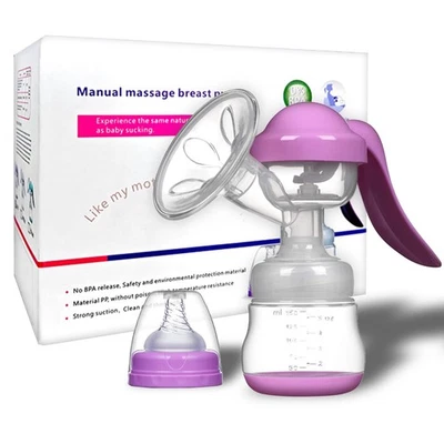 Elfzone Manual Breast Pump, Adjustable Suction Silicone Hand Breastfeeding, - Image 1 of 4