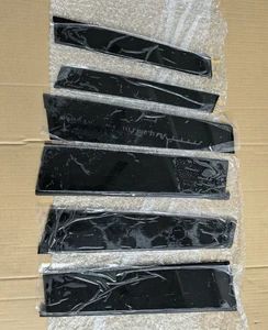 Juego de 6 molduras exteriores de pilar de puerta negras brillantes OEM Toyota Highlander 2020-2025 - Imagen 1 de 11