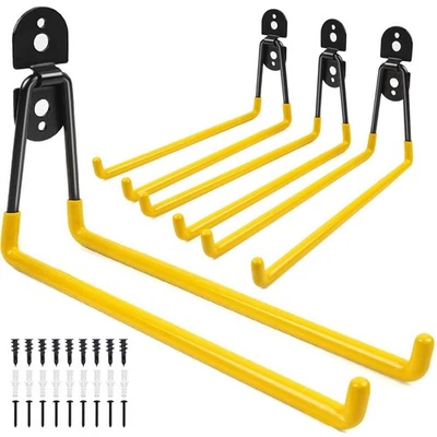 Ganchos de garaje de 11 pulgadas de alta resistencia, paquete de 4 ganchos de almacenamiento de garaje grandes, con... Foto 1 de 4