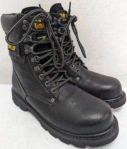 CATERPILLAR INDIANA STEEL TOE CAP BLACK LEATHER BOOTS, UK7.5 US8.5 EU41.5, K015 - Picture 1 of 12